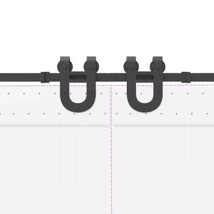 Комплект механизъм за плъзгаща врата, 400 см, стомана, черен