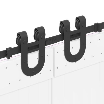 Комплект механизъм за плъзгаща врата, 400 см, стомана, черен