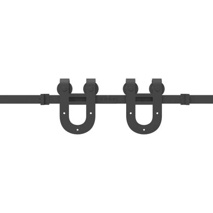 Комплект механизъм за плъзгаща врата, 400 см, стомана, черен