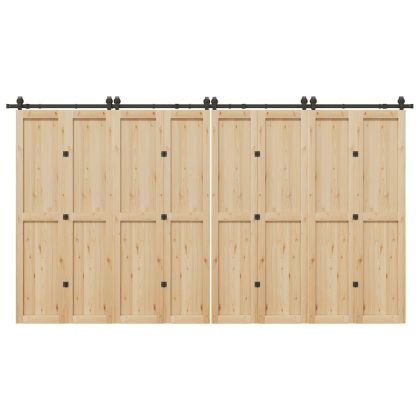 Комплект механизъм за плъзгаща врата, 400 см, стомана, черен