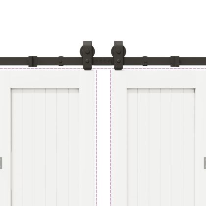 Комплект механизъм за плъзгаща врата, 400 см, стомана, черен