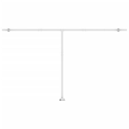 Ръчно прибиращ се сенник с LED, 500x300 см, жълто и бяло