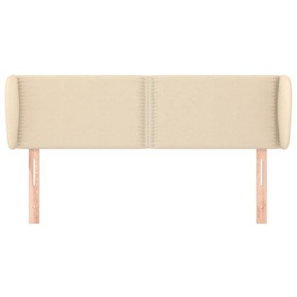 Горна табла за легло с уши, кремава, 147x23x78/88 см, плат