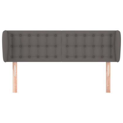 Горна табла с уши, сива, 147x23x78/88 см, изкуствена кожа