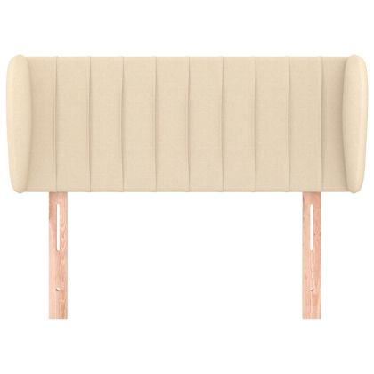 Горна табла за легло с уши, кремава, 93x23x78/88 см, плат