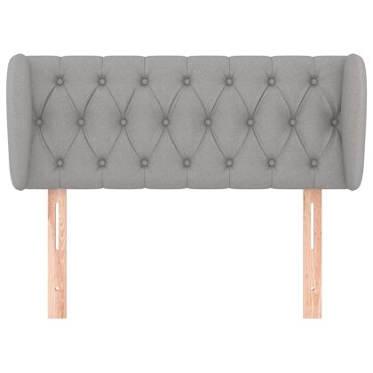 Горна табла за легло с уши, светлосива, 103x23x78/88 см, плат