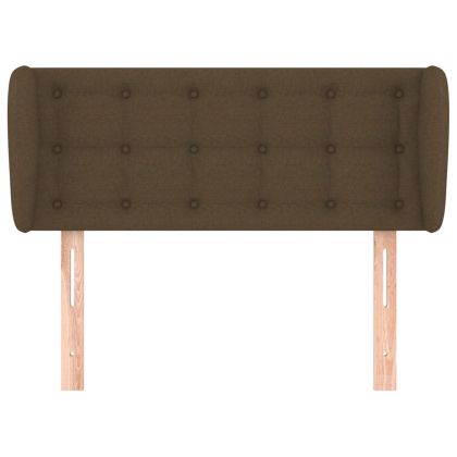 Горна табла за легло с уши, тъмнокафява, 93x23x78/88 см, плат