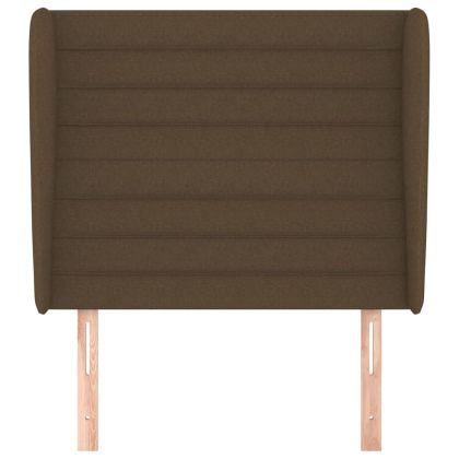 Горна табла за легло с уши, тъмнокафява, 83x23x118/128 см, плат