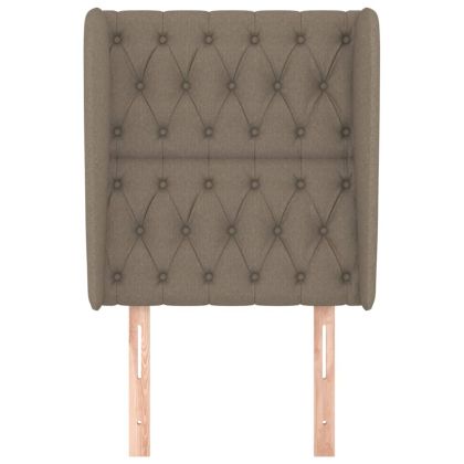 Горна табла за легло с уши, таупе, 83x23x118/128 см, плат