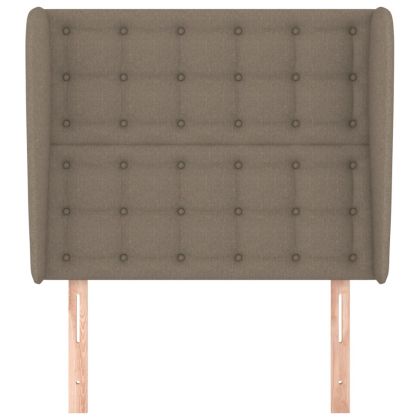 Горна табла за легло с уши, таупе, 83x23x118/128 см, плат