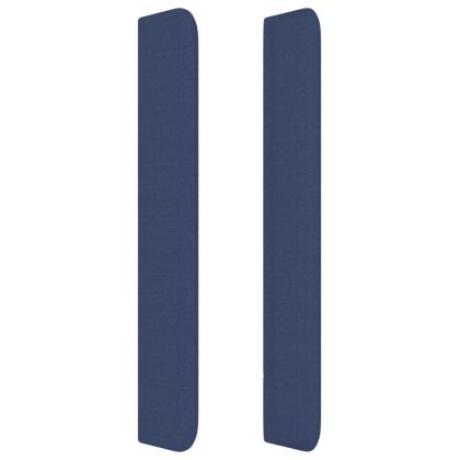 Горна табла за легло с уши, синя, 93x16x118/128 см, плат