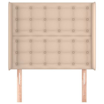 Горна табла с уши, капучино, 103x16x118/128 см, изкуствена кожа