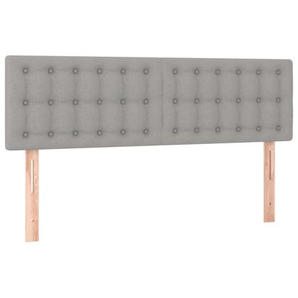 LED горна табла за легло, светлосива, 144x5x78/88 см, плат