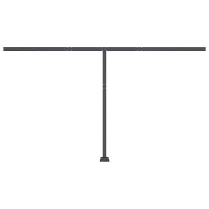 Ръчно прибиращ се сенник с LED, 400x300 см, кремав