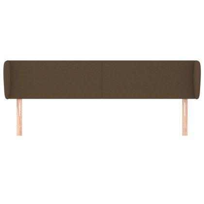 Горна табла за легло с уши, тъмнокафява, 183x23x78/88 см, плат