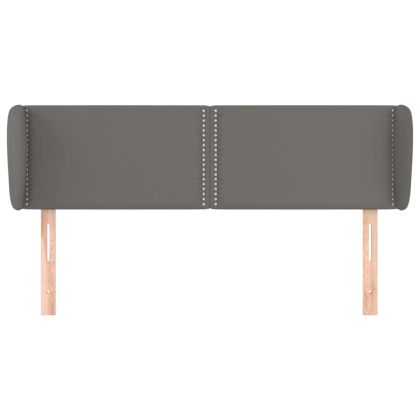 Горна табла с уши, сива, 147x23x78/88 см, изкуствена кожа