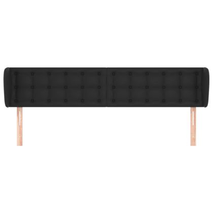 Горна табла с уши, черна,183x23x78/88 см, изкуствена кожа