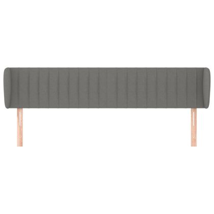 Горна табла за легло с уши, тъмносива, 183x23x78/88 см, плат