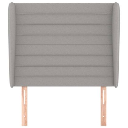 Горна табла за легло с уши, светлосива, 103x23x118/128 см, плат