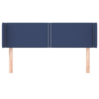 Горна табла за легло, синя, 147x16x78/88 см, плат