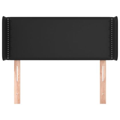 Горна табла за легло, черна, 83x16x78/88 см, изкуствена кожа