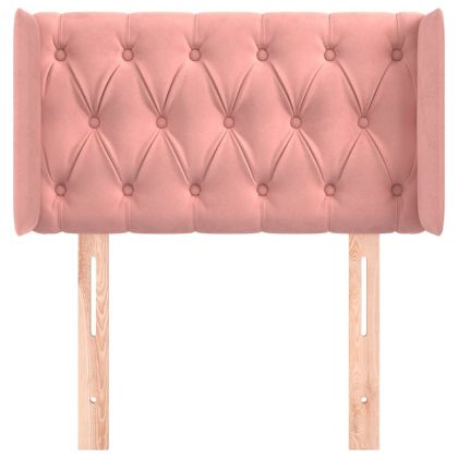 Горна табла за легло, розова, 83x16x78/88 см, кадифе