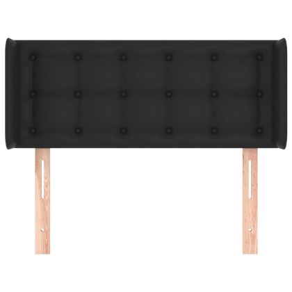 Горна табла за легло, черна, 103x16x78/88 см, изкуствена кожа