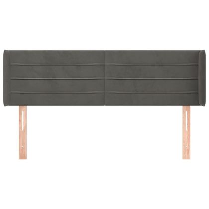 Горна табла за легло, тъмносива, 147x16x78/88 см, кадифе