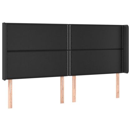 LED горна табла за легло, черна, 163x16x118/128 см