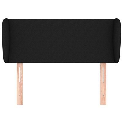 Горна табла за легло с уши, черна, 93x23x78/88 см, плат