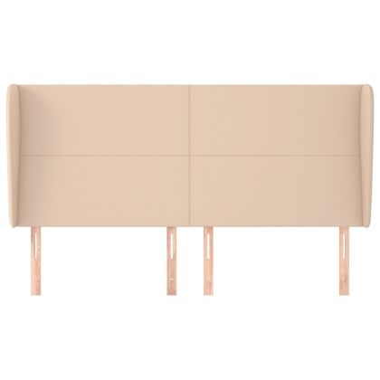 Горна табла с уши, капучино, 183x23x118/128 см, изкуствена кожа