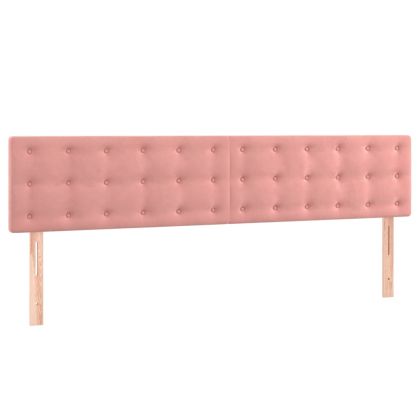 Боксспринг легло с матрак, розово, 160x200 см, кадифе