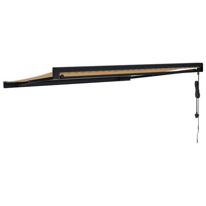 Прибираща се тента жълто и бяло 3,5x2,5 м плат и алуминий