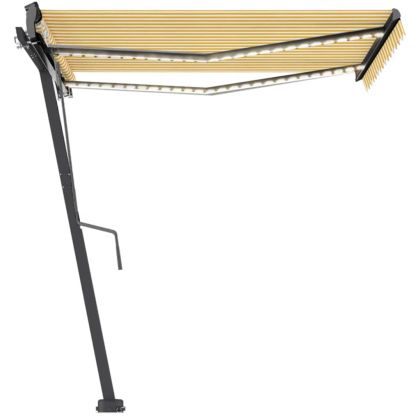 Свободностояща автоматична тента, 300x250 см, жълто/бяло