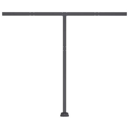 Ръчно прибиращ се сенник с LED, 350x250 см, жълто и бяло