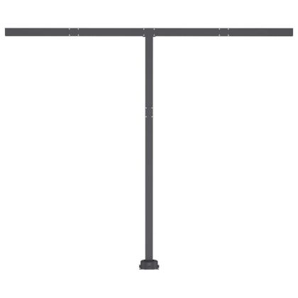 Ръчно прибиращ се сенник с LED, 350x250 см, синьо и бяло