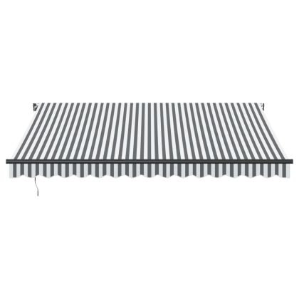 Ръчно прибираща се тента, антрацит и бял, 400x300 см