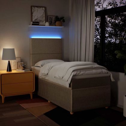 Боксспринг легло с матрак, кремава, 90x190 см, плат