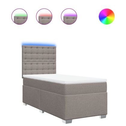 Боксспринг легло с матрак, таупе, 90x190 см, плат