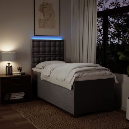 Боксспринг легло с матрак, таупе, 90x190 см, плат