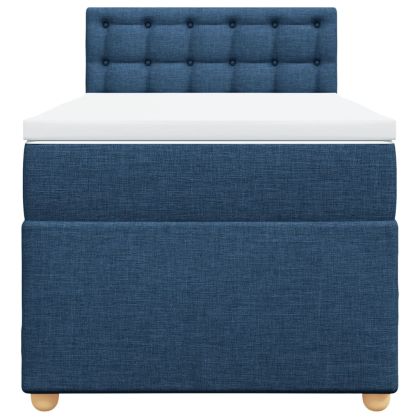 Боксспринг легло с матрак, синя, 90x190 см, плат