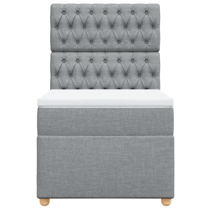 Боксспринг легло с матрак, светлосиво, 100x200 см, плат