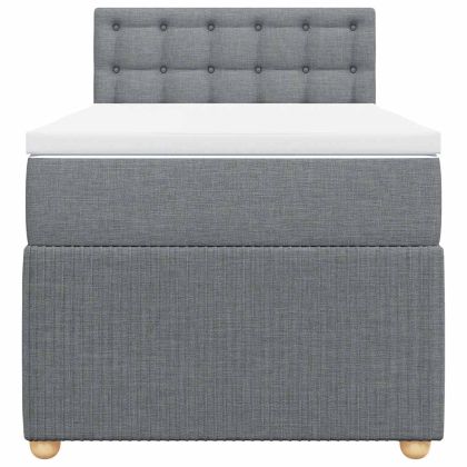 Боксспринг легло с матрак, светлосива, 90x190 см, плат