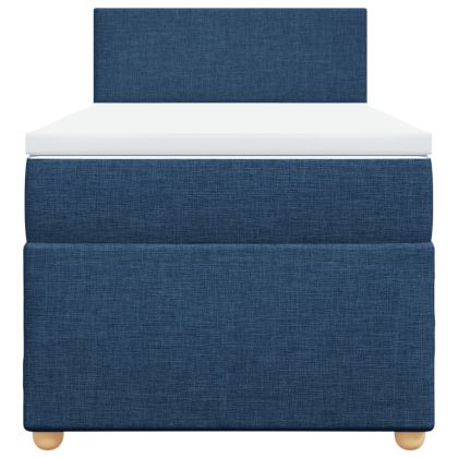 Боксспринг легло с матрак, синя, 90x200 см, плат