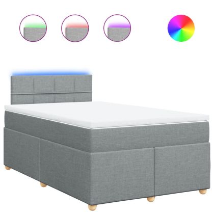 Боксспринг легло с матрак, светлосиво, 120x190 см, плат