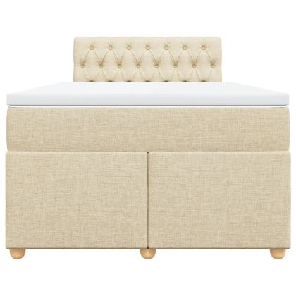 Боксспринг легло с матрак, кремаво, 120x190 см, плат