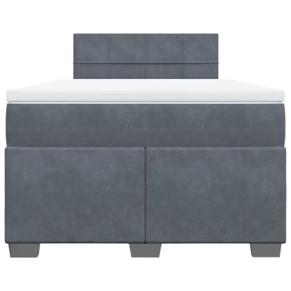 Боксспринг легло с матрак, тъмносив, 120x190 см, кадифе