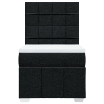 Боксспринг легло с матрак, черно, 80x200 см, плат