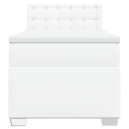 Боксспринг легло с матрак, бяло, 90x190 см изкуствена кожа