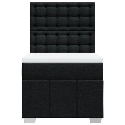 Боксспринг легло с матрак, черно, 80x200 см, плат